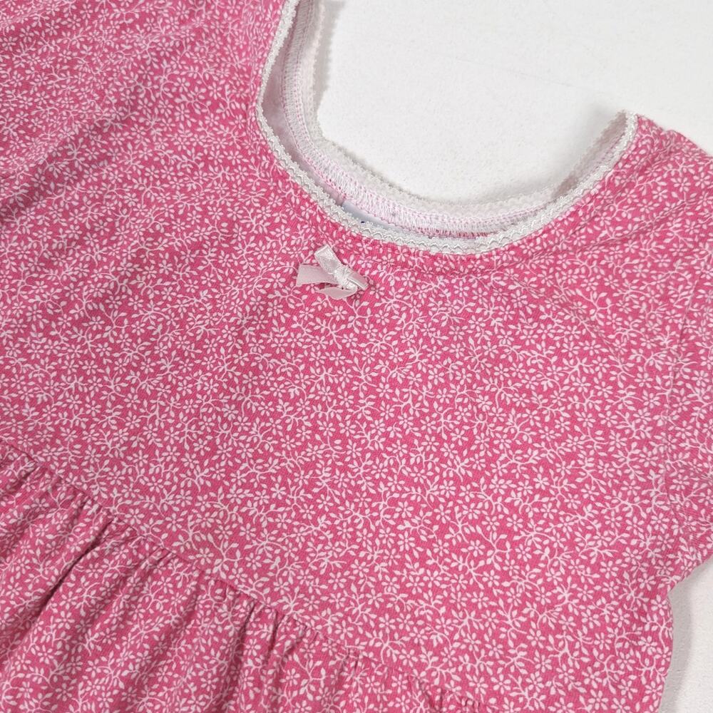 Vintage Hearts & Flower Dress Girls Size 3-4T Pink Floral Calico Casual - Picture 2 of 4